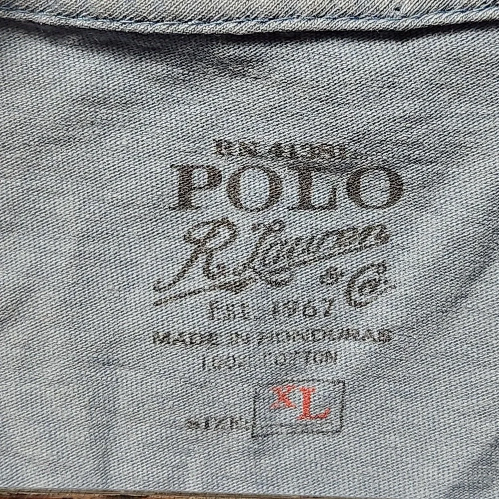 Polo Ralph Lauren T-Shirt Mens XL Blue Yellow Pony Logo Pocket Short Sleeve Tee